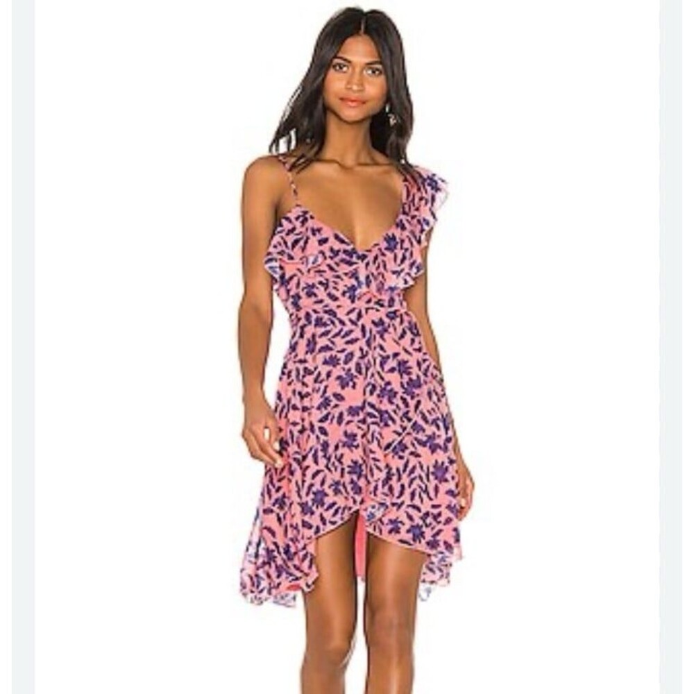 House‎ Of Harlow X REVOLVE Darma Pink And Blue Floral  Dress Size Small